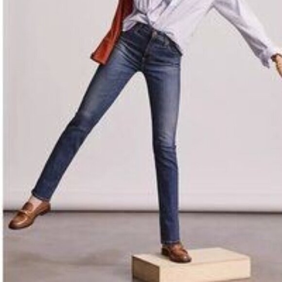AG Adriano Goldschmied The Stevie Jeans Ankle Slim Straight Mid-Rise Denim 28R - Picture 1 of 13